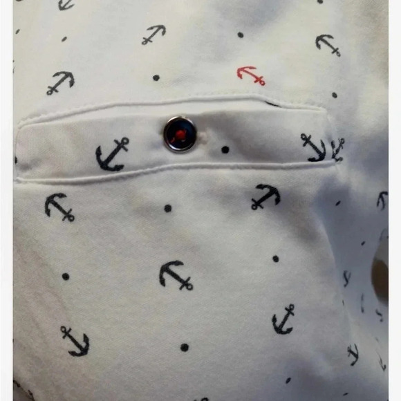 Le 31 Anchor Nautical Cotton  Polo Short Sleeve Shirt Size Large - Picture 7 of 13